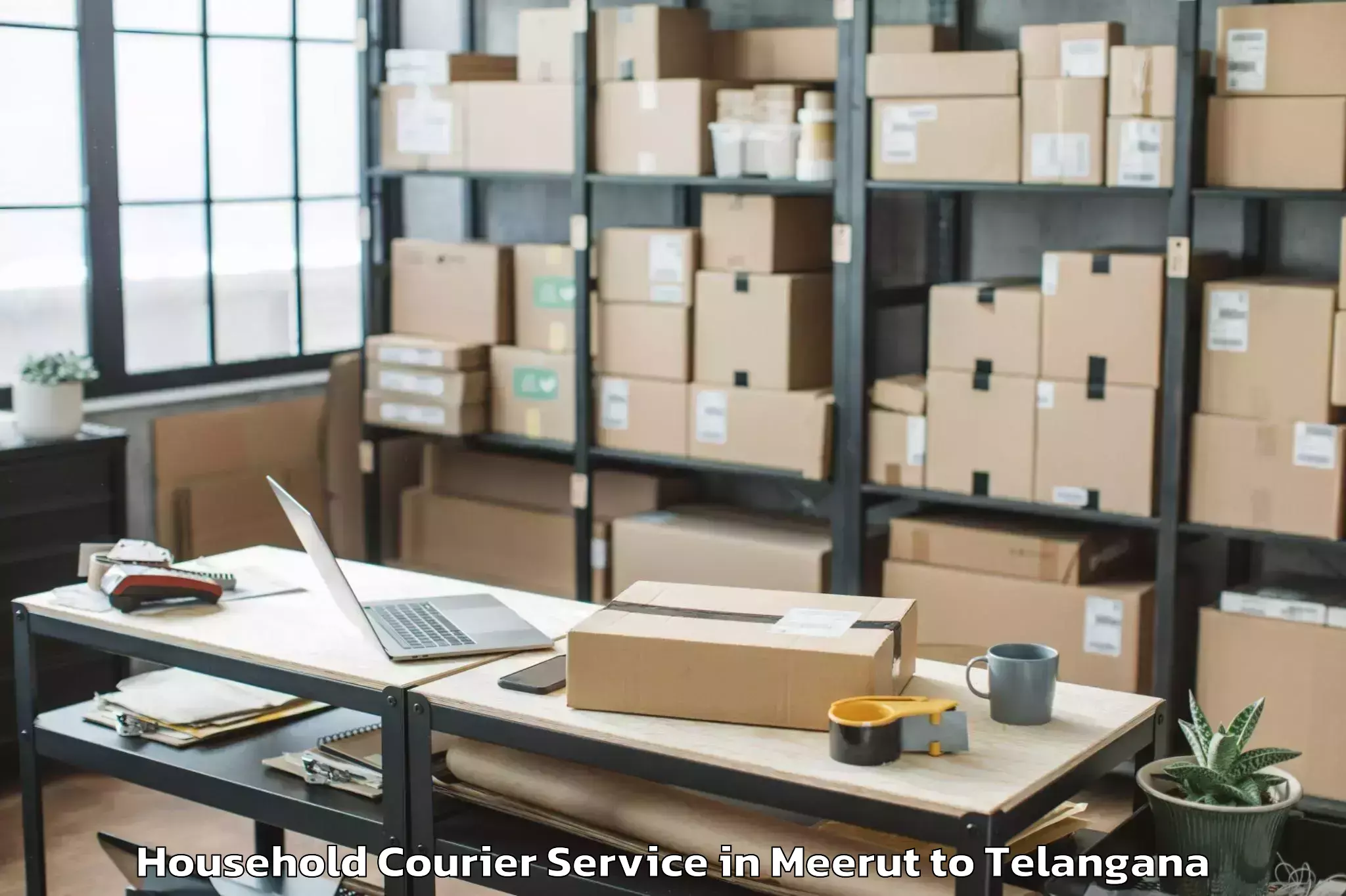 Leading Meerut to Nampally Household Courier Provider